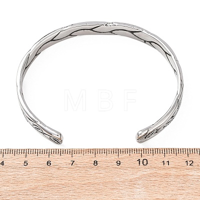 Retro 316 Surgical Stainless Steel Cuff Bangles BJEW-C142-11A-AS-1