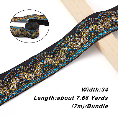 Ethnic Style Embroidery Polyester Ribbons SK-TAC0001-02-1