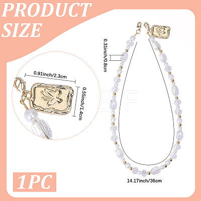 1Pc Glass Pearl & Glass Pendant Decorations HJEW-BM0001-52-1