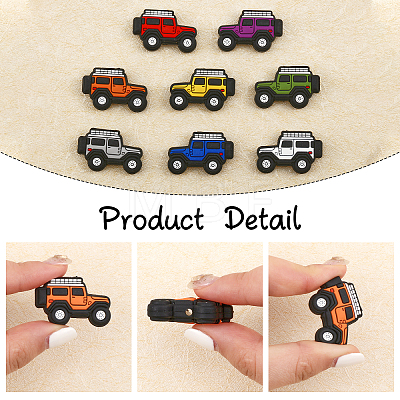 8Pcs 8 Colors Food Grade Eco-Friendly Silicone Beads SIL-CA0001-80-1
