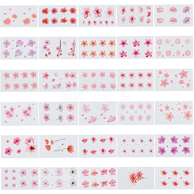 Flower Pattern Removable Temporary Water Proof Tattoos Paper Stickers AJEW-WH0413-03A-1