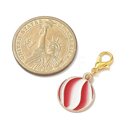 4Pcs 4 Styles Christmas Theme Alloy Enamel Pendants Decorations X-HJEW-JM04056-1