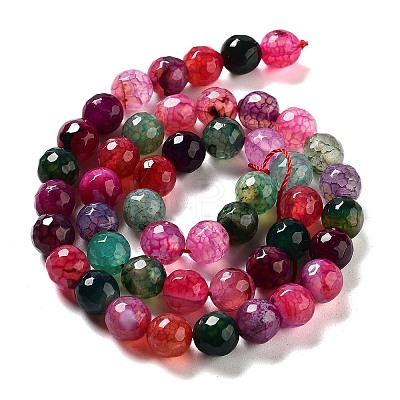 Natural Agate Round Beads Strand G-L085-8mm-01-1