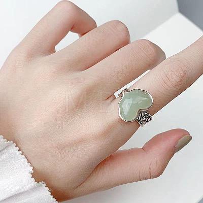 Retro Alloy & Resin Adjustable Open Cuff Rings for Women FS-WG9D7B1-01-1