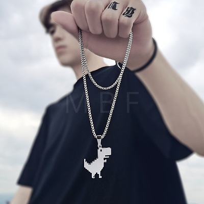 Dinosaur 201 Stainless Steel Pendant Long Necklaces FS-WGBC43E-01-1