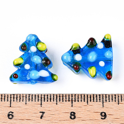 Christmas Theme Handmade Lampwork Bumpy Beads LAMP-G142-06D-1