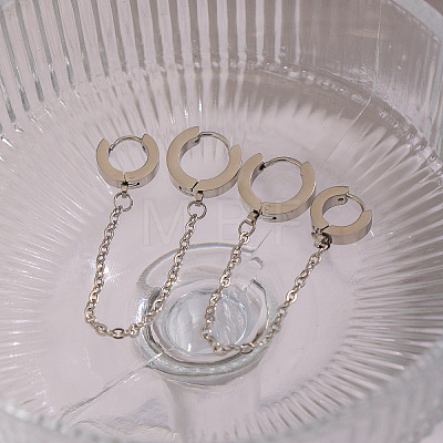 304 Stainless Steel Double Hoop Earrings MR5032-1