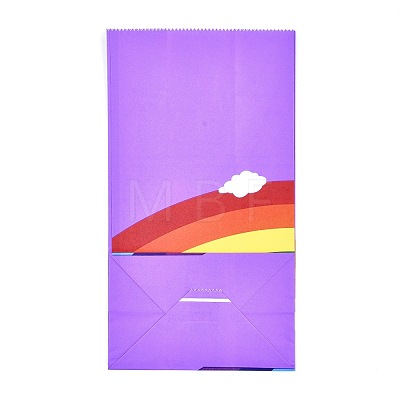 Rainbow Pattern Eco-Friendly Kraft Paper Bags AJEW-M207-D01-07-1
