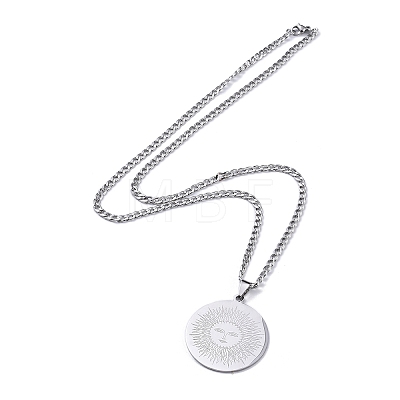 Non-Tarnish 304 Stainless Steel Pendant Necklaces NJEW-C042-05P-1