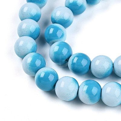 Baking Paint Glass Beads Strands DGLA-N012-8mm-05-1