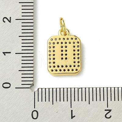 Rack Plating Brass Micro Pave Clear Cubic Zirconia Charms KK-G501-01U-G-1