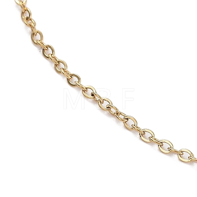 Ion Plating(IP) Adjustable 304 Stainless Steel Cable Chain Necklaces NJEW-K270-06G-1