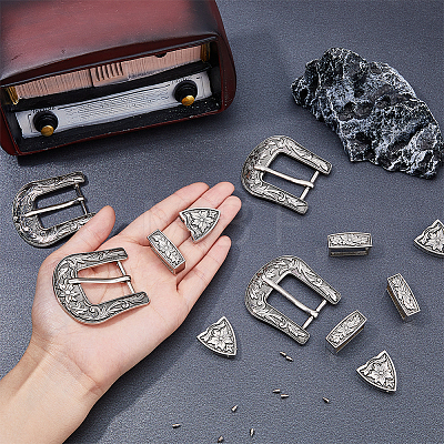 SUPERFINDINGS 4 Sets Belt Alloy Buckle Sets DIY-FH0006-08-1