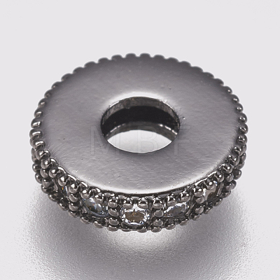 Brass Micro Pave Cubic Zirconia Bead Spacers ZIRC-K074-11A-01B-1