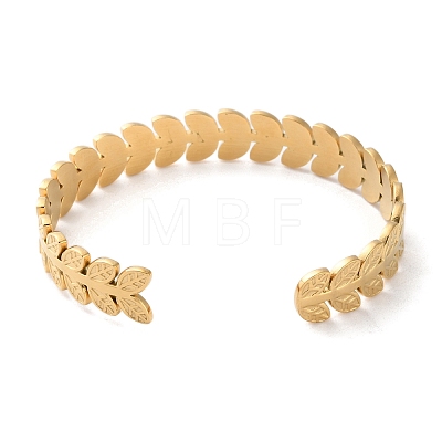 304 Stainless Steel Cuff Bangles for Women BJEW-K263-05G-03-1