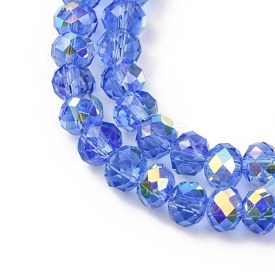 Electroplate Transparent Glass Beads Strands EGLA-A046-01A-17-1
