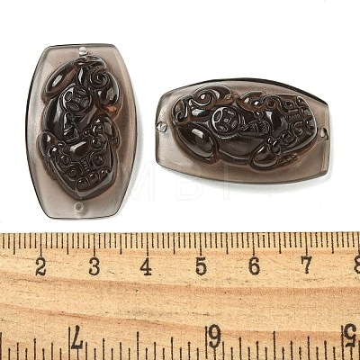 Natural Ice Obsidian Carved Connector Charms G-Q191-01B-1