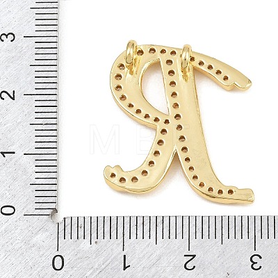 Brass Micro Pave Clear Cubic Zirconia Pendants CU-CBA8481-01G-R-1