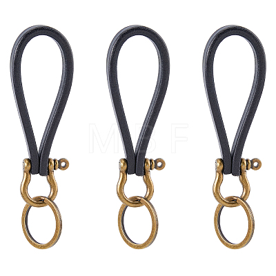 3Pcs Cowhide Keychains KEYC-FH0001-79-1
