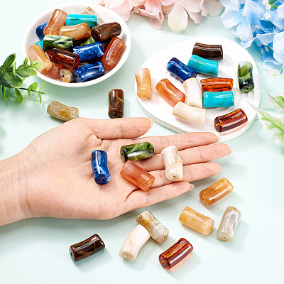 45Pcs 9 Colors Acrylic Imitation Gemstone Beads MACR-TA0002-93-1