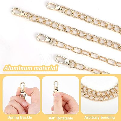 4Pcs 2 Style Aluminum Chains Bag Straps AJEW-FH0002-65-1