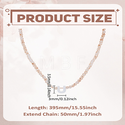1Pc Glass Rondelle Beaded Necklaces NJEW-LP0007-23U-1