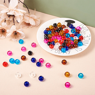 Craftdady 88pcs 8 colors Glass European Beads GLAA-CD0001-10-1