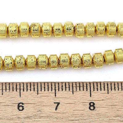 Electroplated Natural Lava Rock Beads Strands G-L606-C02-01A-1