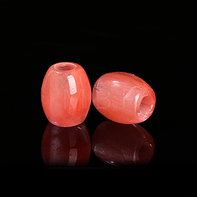 Cherry Quartz Glass Large Hole Barrel Beads PW-WG3EBC5-02-1