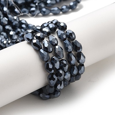 Electroplate Glass Beads Strands X-EGLA-D017-7x5mm-2-1