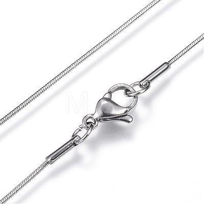 304 Stainless Steel Snake Chain Necklaces NJEW-D285-02P-1