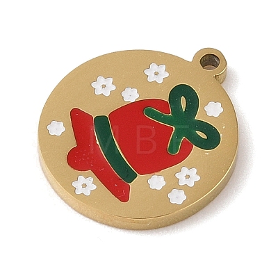 Christmas Theme Ion Plating(IP) 304 Stainless Steel Enamel Charms STAS-Z083-08G-02-1