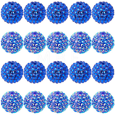 40Pcs 2 Styles Transparent Resin Rhinestone Graduated Beads RESI-BM0001-13-1