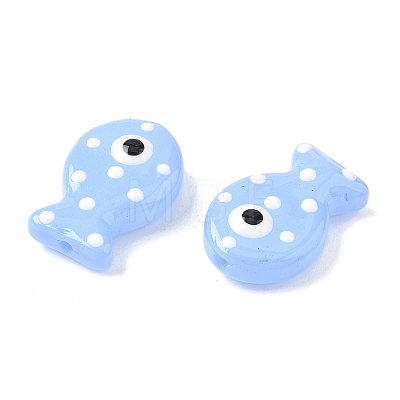 Painted Glass Beads Enamel Beads X-LAMP-D303-04F-1