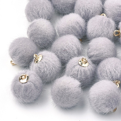 Faux Mink Fur Covered Pendants WOVE-S115-01B-1