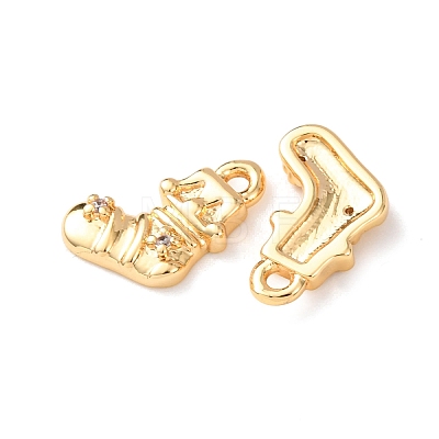 Brass Micro Pave Clear Cubic Zirconia Pendants KK-A284-17C-G-1