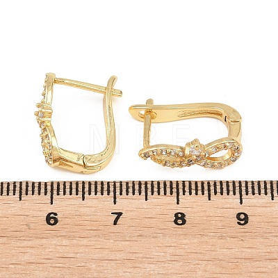 Brass Micro Pave Cubic Zirconia Hoop Earrings KK-Z166-06G-1