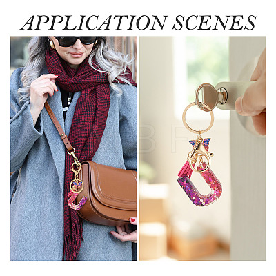Alloy Resin Butterfly Keychains KEYC-TADJ0002-02G-U-1