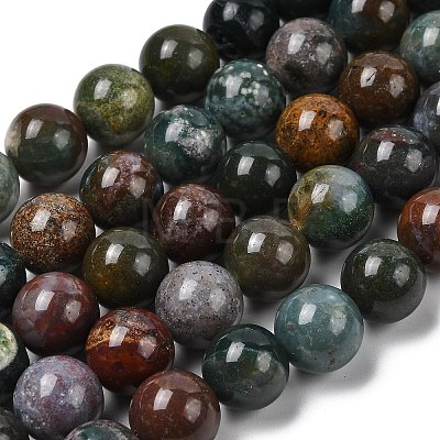 Natural Indian Agate Beads Strands G-G515-12mm-05-1
