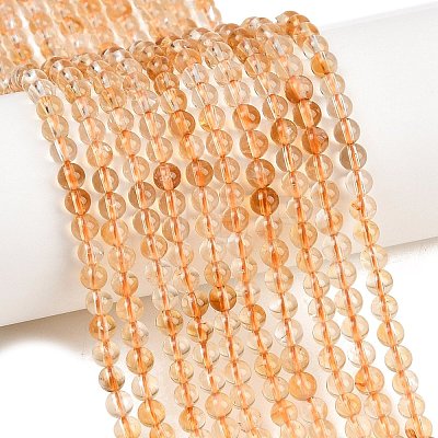 Natural Citrine(Heated) Beads Strands G-L659-A01-4mm-1
