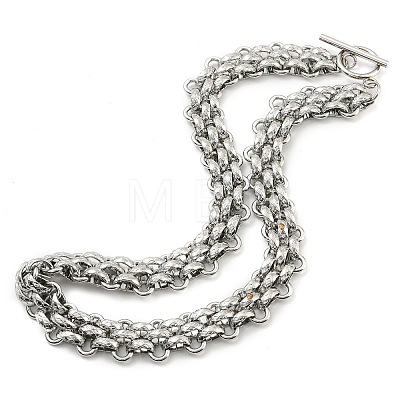 304 Stainless Steel Chain Necklaces NJEW-P298-01A-P-1