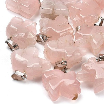 Natural Rose Quartz Pendants G-B127-02P-05-1