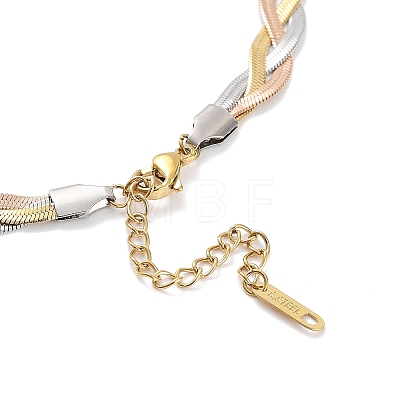 Ion Plating(IP) 304 Stainless Steel Herringbone Chain Necklaces for Women NJEW-F318-01M-1