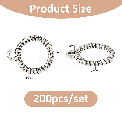 200Pcs Tibetan Style Alloy Pendants TIBE-FH0001-28-1