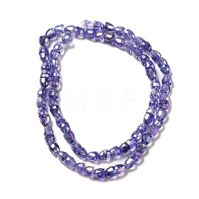 Electroplate Transparent Glass Beads Strand GLAA-G088-05E-1