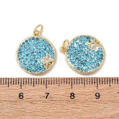 Brass Micro Pave Cubic Zirconia Pendants KK-C143-47G-01-1