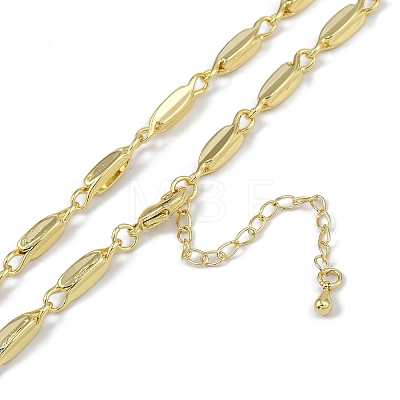 Rack Plating Brass Oval Link Chain Necklaces for Women NJEW-K382-16C-G-1