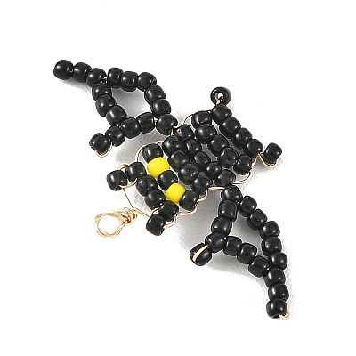 Halloween TOHO Glass Seed Beaded Pendants PALLOY-MZ01386-03-1
