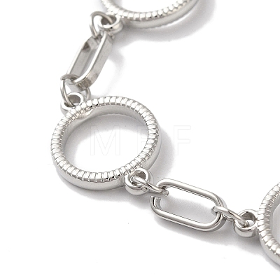 Non-Tarnish 304 Stainless Steel Ring Link Chain Bracelets for Women BJEW-I315-08P-1