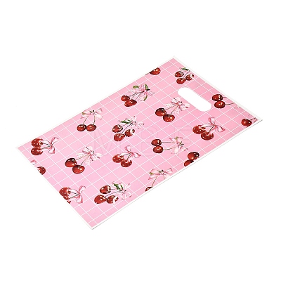 50Pcs 2 Styles Cherry Printed Plastic Gift Storage Tote Bags PL-CBAAD12-01-1